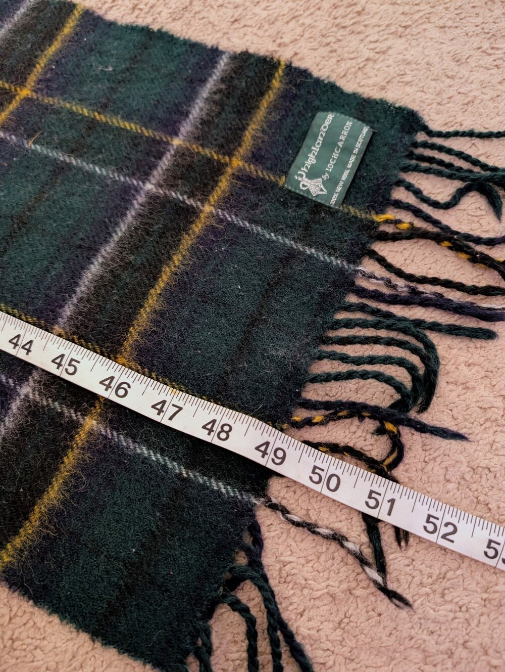 Highlander Scotland Green Tartan 100% Wool Scarf - Picture 3 of 3